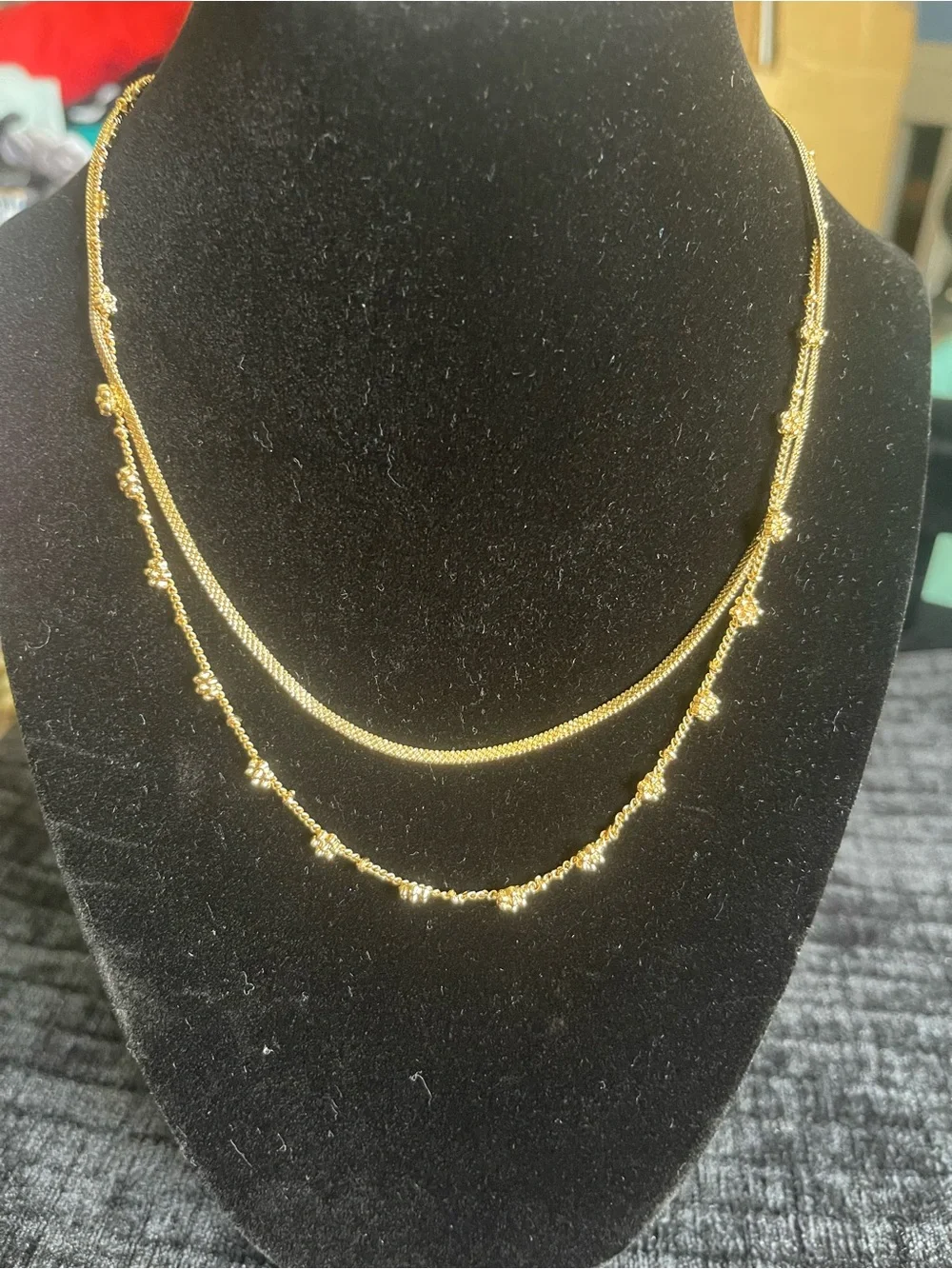 Universal Thread Gold-Tone Layered Beaded Necklace